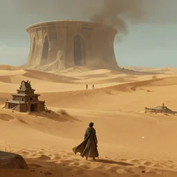 a scene from dune by denis villeneuve. a detailed matte painting by tyler edlin, artstation, environmental art, concept art, artstation hq, 2 d game art