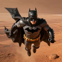 ultra realistic batman flying over mars, detailed, 8 k,