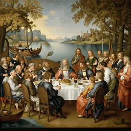 hieronymus bosch luncheon of the boating party delights, diorama, panorama,