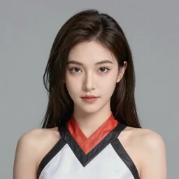 a masterpiece portrait photo of a beautiful young woman who looks like an mei from overwatch, symmetrical face