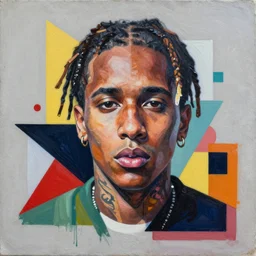 XXXtentacion x Supreme by Sachin Teng, asymmetrical, Organic Painting , Matte Painting,  geometric shapes, hard edges, graffiti, street art,:2 by Sachin Teng:4