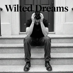 From the photo collection, “Wilted Dreams”. A man sitting on steps, head in hands, black and white photo by Bruce Davidson