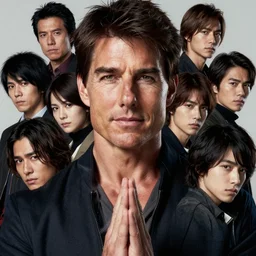 portrait of tom cruise as hellboy, symmetrical, by yoichi hatakenaka, masamune shirow, josan gonzales and dan mumford, ayami kojima, takato yamamoto, barclay shaw, karol bak, yukito kishiro