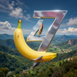 agent 4 7 holding a banana, studio photo, award winning photography, dynamic lighting, hdr, stunning scenery, 8 k, incredible detail, beautiful