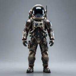 a cyberpunk astronaut, stunning atmosphere, symmetrical fullbody, and the helmet is fishbowl, hyper detailed, masterpiece, ornate dark, suehiro moaruo, katsuhiro otomo, shintaro kago, cgsociety, octane render, ambient light