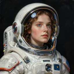 a beautiful woman in a future space suit artwork by james jean, Phil noto and rebecca guay