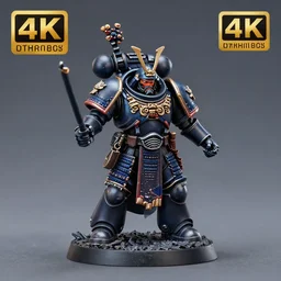 8 0 mm resin detailed miniature of a warhammer 4 0 k cyborg samurai, product introduction photos, 4 k, full body
