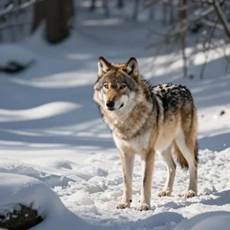 wolf in a snowfield