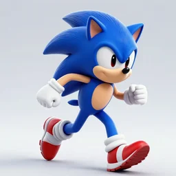 clear portrait of adventurous boy with blue hair based off of sonic the hedgehog, slightly spikey hair, red running shoes, fast runner, background hyper detailed, character concept, full body, dynamic pose, glowing lights!! intricate, elegant, highly detailed, digital painting, artstation, concept art, smooth, sharp focus, illustration, art by artgerm and greg rutkowski and alphonse mucha