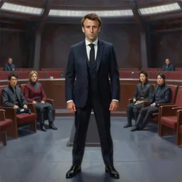 painting of Emmanuel Macron dressed as in Star Wars,(((( inside the galactic senate)))), sharp focus, full body, trending on ArtStation, masterpiece, by Greg Rutkowski, by Ross Tran, by Fenghua Zhong, octane, clear eyes, soft render, clear facial features, oil on canvas, moody lighting, cinematic, professional environment concept art
