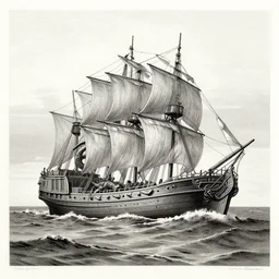 lithograph of the kraken sinking a ship