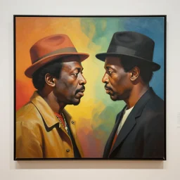 🌈 miles davis meets mingus with pork pie hat, art work at moma