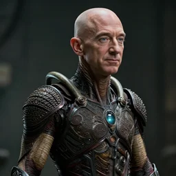 jeff bezos as an alien invader, photorealistic, cinematic lighting, highly detailed, very intricate, by guillermo del toro