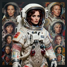 hyperrealistic portrait of a woman monster astronaut, sofia coppola, cyberpunk, well lit, intricate abstract. gucci style, intricate artwork, high detail, figurative art, multiple exposure, poster art, 3 d, by stanley kubrick and tooth wu and wlop and beeple, realistic, hyperdetailed, 8 k resolution.