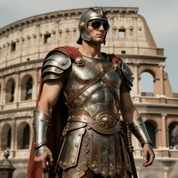 beautiful tall rome warrior in sunglasses solarpunk masterpiece detailed shadows by dore botticelli giger