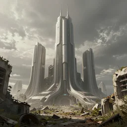 Futuristic city abandoned, atmosphere, concept art, matte painting, high detailed, 4k, 8k, Art Starion