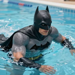 Batman going for a swim, hyperdetailed, artstation, cgsociety, 8k
