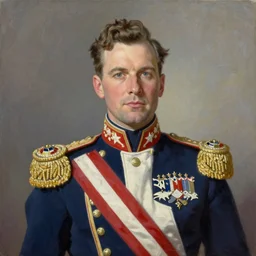 Portrait of the United States Emperor in his Ceremonial Garb, 1946, Stars and Stripes, Oil on Canvas