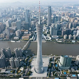 Guangzhou bird’s eye view, trending on Unreal 5, photorealistic stunning