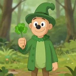 tom nook holding a four leaf clover