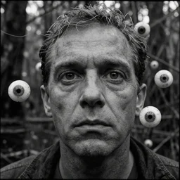 movie still of eyeballs flying over a swamp, cinestill 8 0 0 t 3 5 mm b & w, heavy grain, high quality, noir, natural textures, photorealistic, ambient occlusion, hd, ultra wide lens, anamorphic, detailed face by sebastao salgado