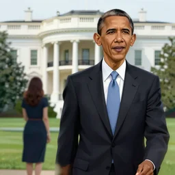 beautiful makoto shinkai anime style digital painting portrait of barack obama at the white house walking away from a woman, heartbroken, 4 k, 8 k, hd, high resolution, highly detailed, intricate detail, ultra realistic faces, digital art, trending on artstation, your name, weathering with you