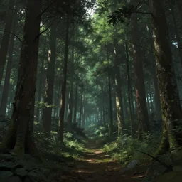 a quiet secluded wooded area looking like a ritual site by Makoto Yukimura, digital art, unreal engine