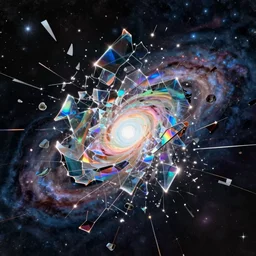 the endless cosmos shatters into a million shards of prismatic glass, ethereal and uncontainable