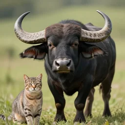 a buffalo - cat - hybrid, animal photography