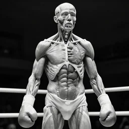 1 9 2 0 s black and white photo of body worlds boxing match, human anatomy, gross anatomy, dissection