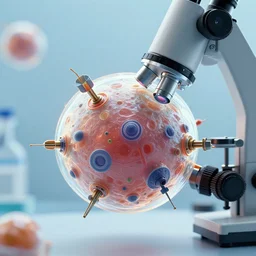a microscope picture of an artificial cell made of machines
