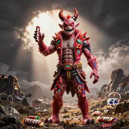 hellboy made from twizzlers