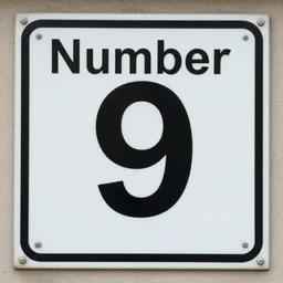 A sign with black text that reads Number 9