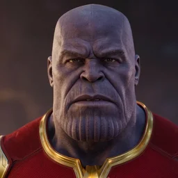 film still of thanos as the flash in the new flash movie, 4 k, highly detailed face, detailed eyes
