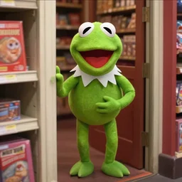 CCTV footage of kermit robbing a store