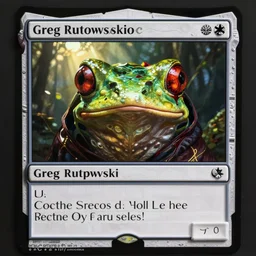 a frog priestess with bloody eyes, by greg rutkowski, in the style of magic the gathering