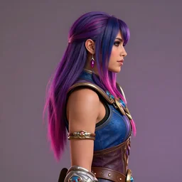 side profile waist up portrait, maya ali mage, world of warcraft, dynamic lighting, gaudy colors, octane render aesthetic, matte painting concept art, official fanart behance hd artstation by jesper ejsing, by rhads and makoto shinkai and lois van baarle and ilya kuvshinov
