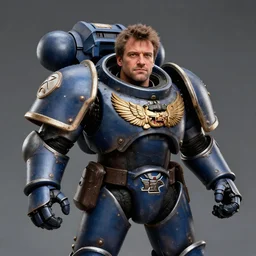 a photo of François Hollande in a Warhammer 40K dreadnought armor