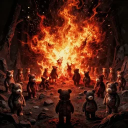 akihito tsukushi country bears rock afire explosion marc davis made in abyss design background of liminal space, dark, scary, madness, trauma, unnerving art in the style of akihito tsukushi