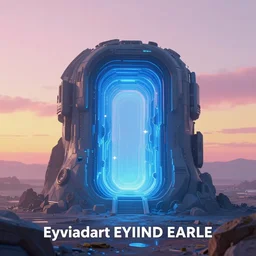 futuristic fantasy with chrono distortions and blue portal, at gentle dawn pink - yellow light, by eyvind earle, cinematic lighting, volumetric lighting, sharp focus, highly detailed, artstation, deviantart, behance, trending, epic composition, hd, masterpiece, award - winning