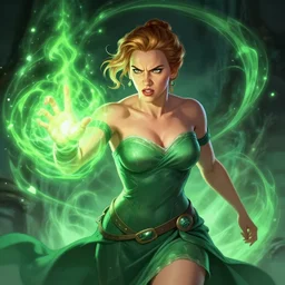 angry muscular scarlett johansson as mage, casting a portal spell, magical green aura, d & d, fantasy, intricate, elegant, highly detailed, digital painting, artstation, concept art, smooth, sharp focus, illustration, art by artgerm and greg rutkowski and alphonse mucha