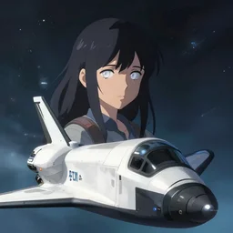 Young Himalayan woman, somber white eyes, long, gentle lighting, piloting a small space shuttle, futuristic, dim lighting, digital art by Makoto Shinkai ilya kuvshinov and Wojtek Fus, digital art, concept art,