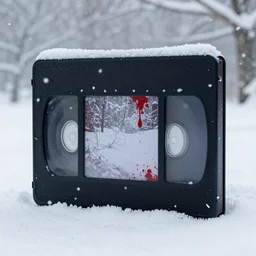 a snowstorm made of blood vhs footage