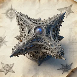 a digital art concept of a detailed and intricate realistic 3 d design of a starlight harvester, great finesse organic hyper detailed, engineering blueprints, technical drawings, calculus, stained paper, fine details, octane render, hdr, 1 6 k