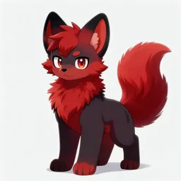 cute, portrait < handsome : fursona > furry < red & black? fur > fursona! tail > stoat ÷ background