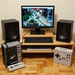 1990s gaming setup