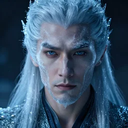 portrait, face of an ice wizard, dramatic lighting, cinematic, establishing shot, extremly high detail, photo realistic, cinematic lighting, post processed, concept art, artstation, matte painting, style by eddie mendoza, raphael lacoste, alex ross