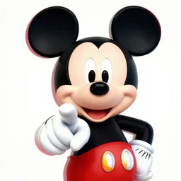 mickey mouse pointing at the camera, anaglyph 3 d style,