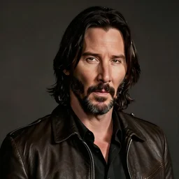 Medium shot portrait of Keanu Reeves as ghost rider, Marvel