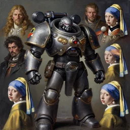 full character portrait max mad cyberpunk warhammer 4 0 k, tech priest not the girl with the pearl earring character design, painting by gaston bussiere, katsuya terada, wyeth, greg rutkowski, craig mullins, hiroshi yoshida, ( ( ( ( ( vermeer ) ) ) ) ), frank frazetta, mucha, tom of finland, trending on artstation